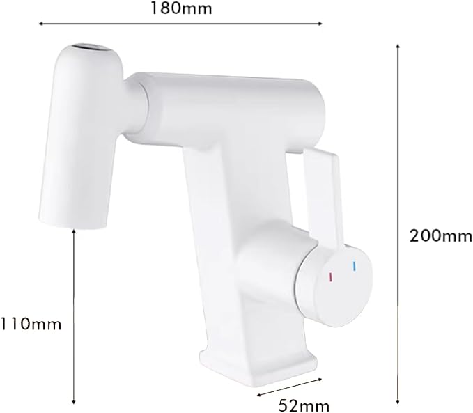 JRUIA White Bathroom Faucet, Brass Sink Mixer Tap, Pull Out Spray, Three Water Output Modes, Modern Swivel Kitchen Faucet,Gold