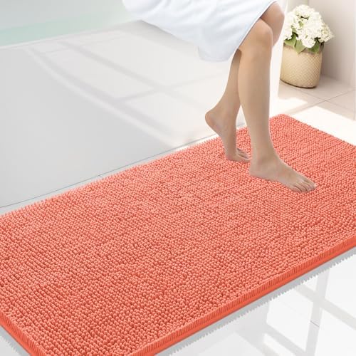 Smiry Bathroom Rugs 44X24, Luxury Chenille Extra Soft Absorbent Bath Mat