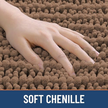 Smiry Bathroom Rugs 36X24, Extra Soft Rubber Backing Chenille Bath Mats