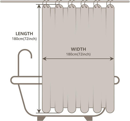 EurCross Waterproof Brown Plastic Shower Curtain with 5 Bottom Magnets, 4G Clear PEVA Shower Curtain Liner for Bathroom 72x72 inches