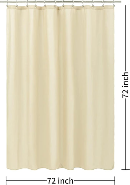 ALYVIA SPRING Waterproof Fabric Shower Curtain or Liner Cream, 72x72 | 3 Magnets, Soft Cloth & Hotel Quality, Machine Washable, Light-Weight, Standard Size