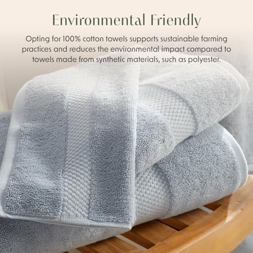 Springtree Home 100% Cotton Luxury Hotel Bath Towel Set | 6-Piece Set Blue