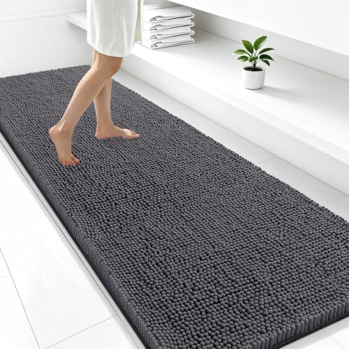 Smiry Bathroom Rugs 47X24, Luxury Chenille Extra Soft Absorbent Bath Mat