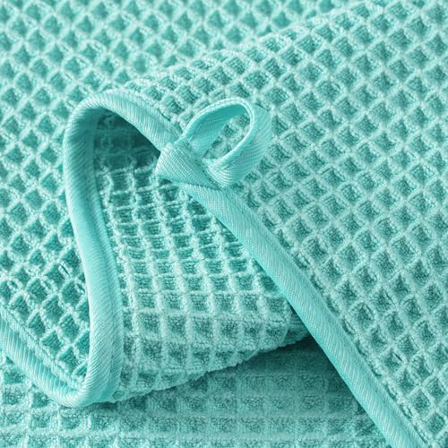 MICROFI Microfiber Waffle Bath Towels, 4 Pieces, Soft, Absorbent, Fast Drying, Lint Free 430 GSM (27''x55''/68.58 cm x139.7 cm)