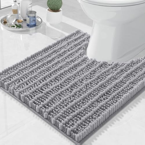 Arotive Toilet Rugs U-Shaped 20x20, Soft Absorbent Chenille Shaggy Bath Mat