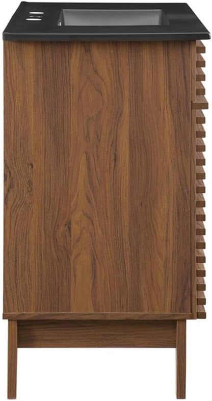 Modway Render 36" Bathroom Vanity in Walnut Black