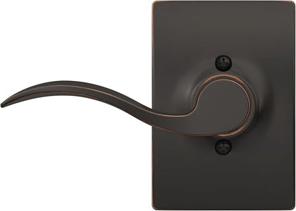 Schlage Accent Lever with Century Trim Non-Turning Lock in Aged Bronze - Right Handed