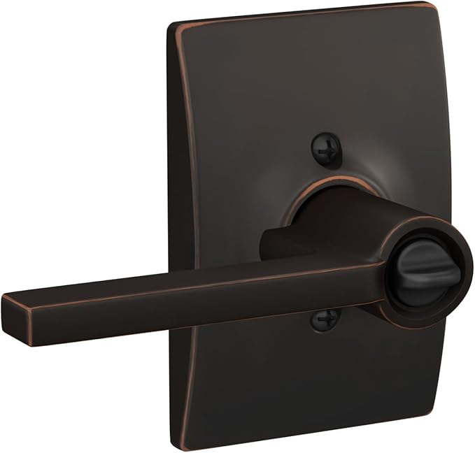 SCHLAGE F51A LAT 716 CEN Latitude Lever with Century Trim Keyed Entry Lock, Aged Bronze
