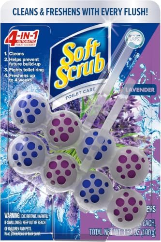 Soft Scrub 4-in-1 Rim Hanger Toilet Bowl Cleaner,Lavender,2 Count (Pack of 6)