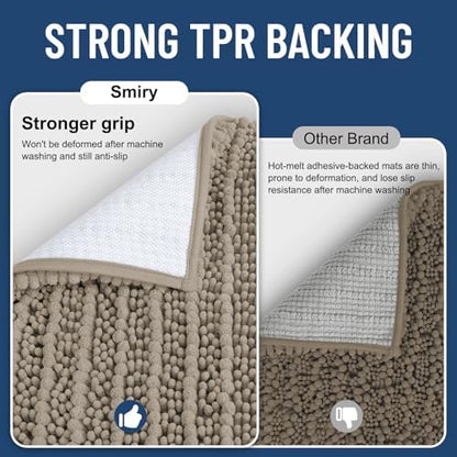 Smiry Bathroom Toilet Rugs U Shaped 24X20, Chenille Bath mats for Toilet