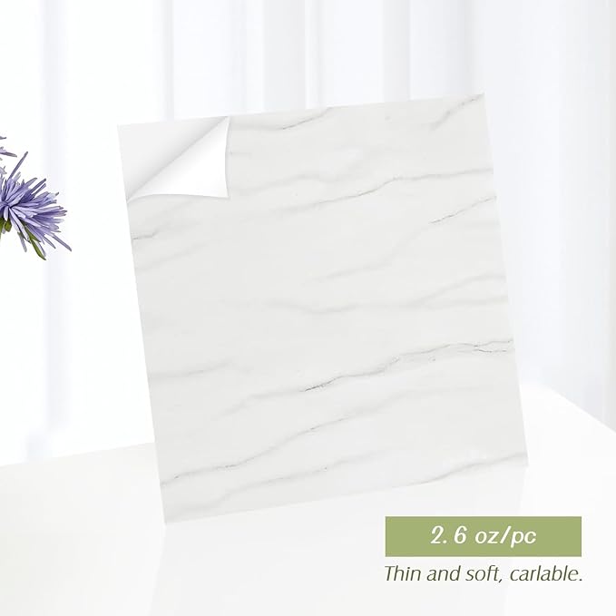 Lareko 60Sq.Ft Marble Peel and Stick Vinyl Floor Tiles,60 Tiles - 12" x 12",Waterfproof and Self Adhesive Vinyl Sticker Tiles,Laminate Flooring for for Kichen, Bathroom,Dining Room (WhiteX Grey