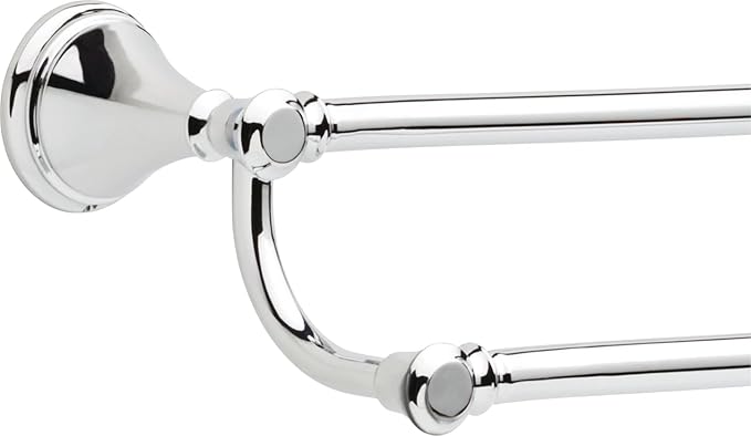 Delta Cassidy (1-Pack) 24'' Double Towel Rack for Bathroom Polished Chrome Double Towel Bar for Bathroom Wall Towel Holder Dual Rod Wall Mounted 79725