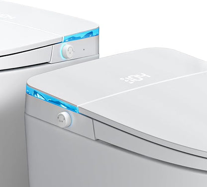 Smart Toilet with Bidet Built in, Tank Built in with Powerful Flush, Heated Seat, Auto Flush and Close, Warm Water, Air Dryer, Night Light and ADA Comfort Height for Bathroom