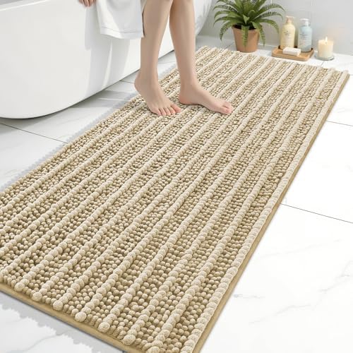 Arotive Bathroom Rugs Mat 60x24, Soft Absorbent Chenille Shaggy Bath Mat