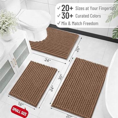 OLANLY Bathroom Rugs 34x21, Thick Soft Absorbent Chenille Bath Rugs