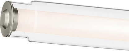 Kichler Laurene LED Bath Bar Light, Brushed Nickel | Linear vanity light with clear glass for mirrors and vanities (26.5" x 5"), 55238NILED