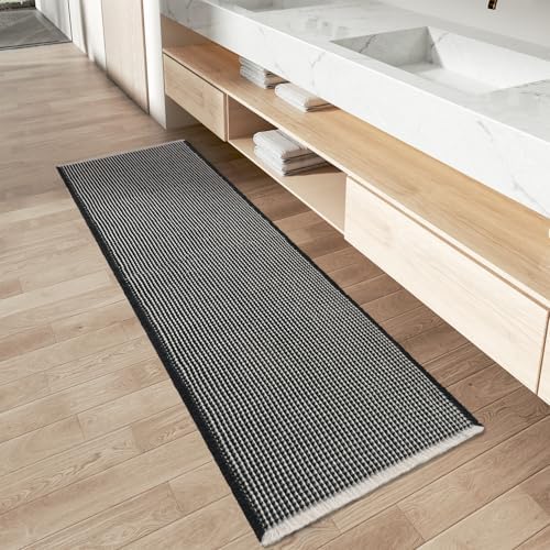Upgraded Waffle Bath Mat Runner Absorbent Non Slip Bathroom Mat, 2' x 5'