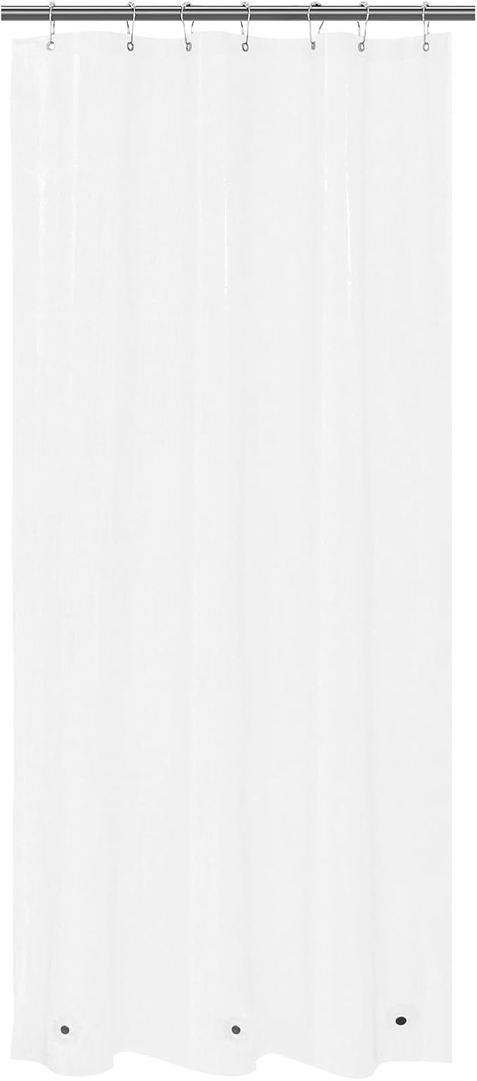 Mrs Awesome 42x72 Stall Shower Curtain Liner Clear | 3 Bottom Magnets,7 Rustproof Grommets,Water Proof Lightweight PEVA,42W x 72H for Small Bathroom or Shower Stall