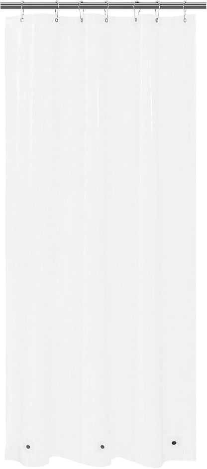 Mrs Awesome 42x72 Stall Shower Curtain Liner Clear | 3 Bottom Magnets,7 Rustproof Grommets,Water Proof Lightweight PEVA,42W x 72H for Small Bathroom or Shower Stall