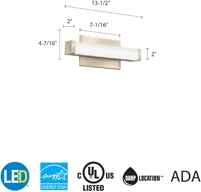 Lithonia Lighting FMVCSLS 12IN MVOLT 30K35K40K 90CRI BN M6 Vanity, Brushed Nickel