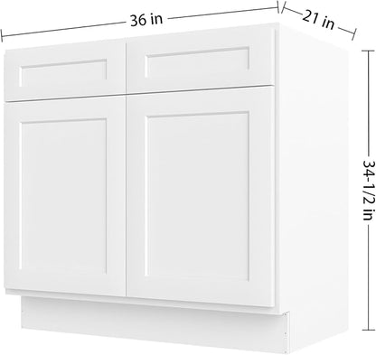 Furinno Shaker Bath Vanity Cabinet Without Top, Ready to Assemble, 21 D x 36 W x 34.5 H, White