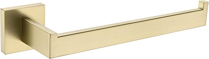 Angle Simple Hand Towel Holder Brushed Gold, Bathroom Towel Bar Wall Mount | Light Gold Tone, 10.24 Inches, Solid SUS304 Stainless Steel, Handy Open Sided Design for Laundry Kitchen Shower Vanity Sink