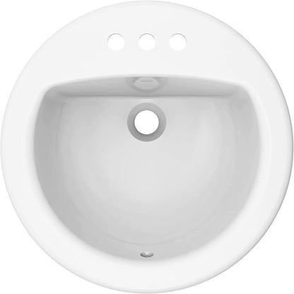 Moen White Vitreous China Drop-in Countertop Sink, 19 X 8.25 Inch Oval Bathroom Sink with a High Gloss Porcelain Finish for Vanity Countertop Placement, BGCW13OD1919