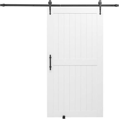 VEVOR Sliding Barn Door, 42 x 84 inch, High-Strength MDF Panel, Barn Door with Hardware Kit, Water-Proof PVC Surface, Easy to Install, H-Frame, Smoothly and Quietly Sliding for Living Room, Bathroom