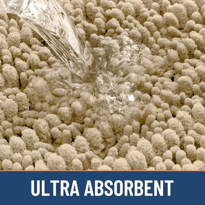 Smiry Bathroom Rugs 30X18, Extra Soft Rubber Backing Chenille Bath Mats