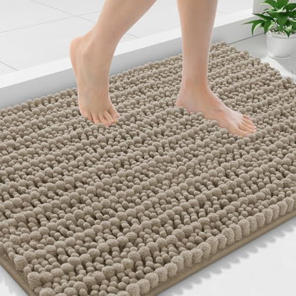 Smiry Bathroom Rugs 36X24, Extra Soft Rubber Backing Chenille Bath Mats