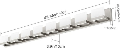 Tipace 8 Lights LED Modern Vanity Light Brushed Nickel Bathroom Lighting Fixture Up and Down Bathroom Wall Light Over Mirror(White Light 6000K)