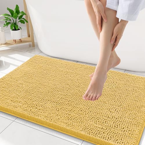 Smiry Bathroom Rugs 34X21, Luxury Chenille Extra Soft Absorbent Bath Mat