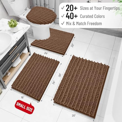 Arotive Bathroom Rugs Mat 47x24, Soft Absorbent Chenille Shaggy Bath Mat