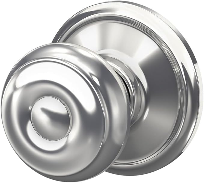 SCHLAGE F10GEO625 Georgian Hall and Closet Knob, Bright Chrome