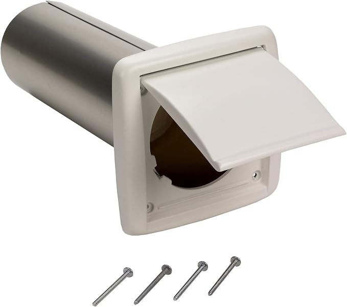 Broan-NuTone AR110LKVV SurfaceShield Vital Vio Powered Exhaust Vent LED White Light & Violet Light, 110 CFM, White & Available NuTone WVK2A Flexible Wall Ducting Kit for Ventilation Fans, 4-Inch