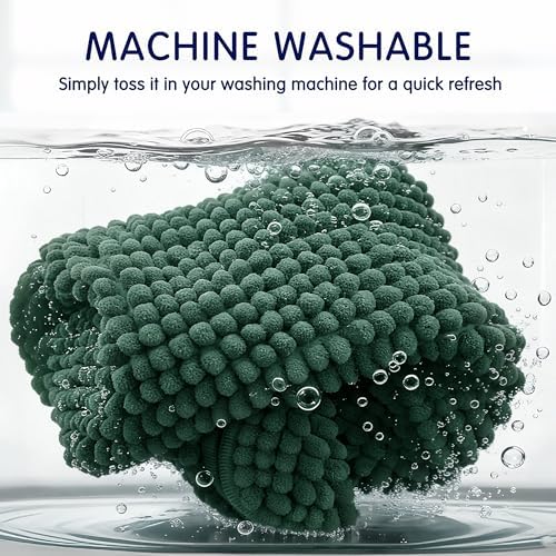 SUBRTEX Bathroom Rugs Chenille Bath Rug Soft Short Plush Bath Mat Soft Shower Mat Water Absorbent Shower Mat Quick Dry Machine Washable(Celadon,18" x 24")