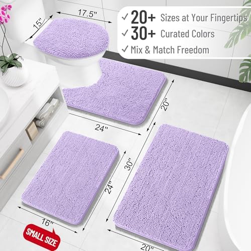 OLANLY Toilet Rugs U-Shaped 20x20, Soft Absorbent Chenille Contour Rugs