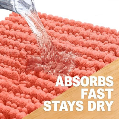 OLANLY Large Bathroom Rugs 44x32, Thick Soft Absorbent Chenille Bath Rugs