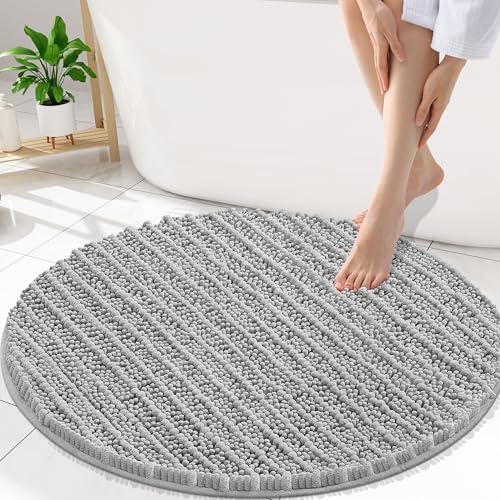Smiry Bathroom Rugs Round 30X30, Extra Soft Rubber Backing Bath Mats