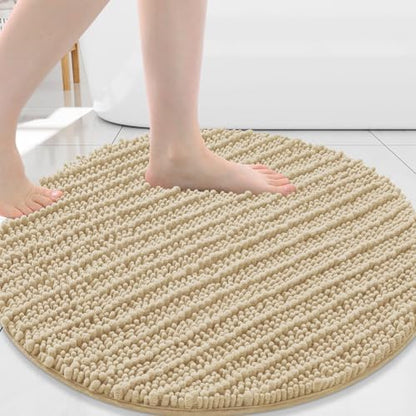 Arotive Round Bathroom Rugs 24x24, Soft Absorbent Chenille Shaggy Bath Mat