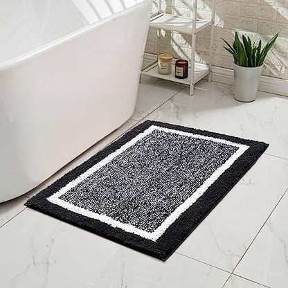 CozeCube Jet Black Bath Runner 59"x24" Non Slip Washable Rug