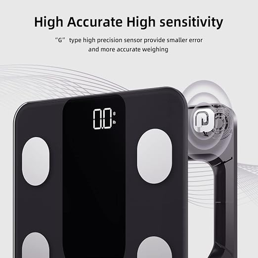 RunStar Scale for Body Weight and Fat Percentage 400lbs, 4 Electrodes Smart Bathroom Scale with APP, 11 iches