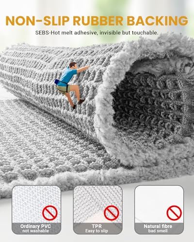 Furicher Large Waffle Bath Mat Set of 2, Non Slip Bath Mats for Bathroom, Ultra Absorbent Bathroom Mat for Bathroom Decor, Pottery Barn Furniture Choice, Washable Kitchen Rugs for Boho Decor