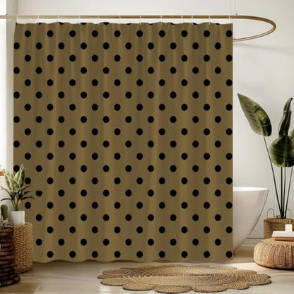 Polka Dot Shower Curtain Bathroom Decor 70x70 Inch with 12 Hooks,