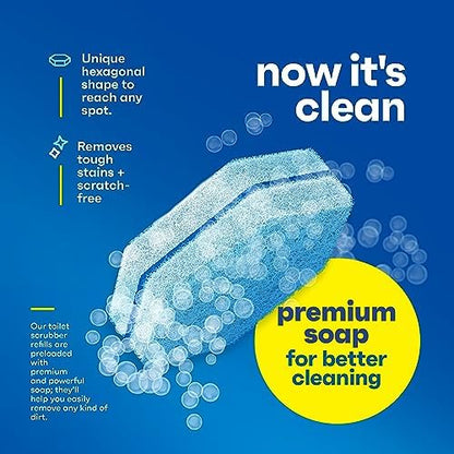 CleanGenius Disposable Prefilled Toilet Cleaning Scrubbers (60 Count)