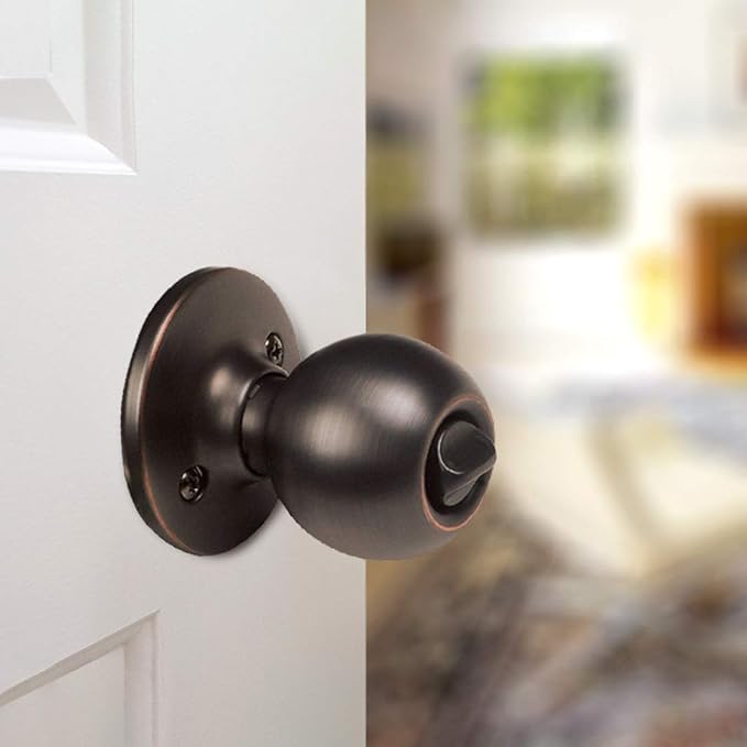 Design House 791590 Ball Privacy Bed and Bath Door Knob Oil Rubbed Bronze