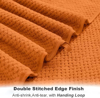 Smuge Extra Large Bath Towel Sheet Set 35x70 Inches - Oversized Highly Absorbent Towels Set,Jumbo Microfiber - Quick Dry, Lightweight,Super Soft for Bathroom,Hotel,SPA,Pack of 4 (Orange Red)