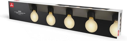 Globe Electric 5-Light Vanity Light, Matte Black, Modern Glam, Bathroom Fixture, Horizontal Vertical Mount, 52088