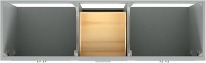 Langford 72-inch Grey Bathroom Vanity with Left & Right Rectangle Double Sinks, Pure White Quartz Countertop & Backsplash, Solid Wood Frame, Soft-Closing & Dovetail Drawers