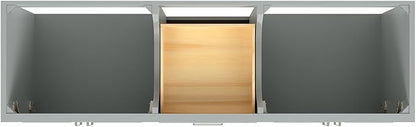 ARIEL Stafford 72-inch Bathroom Vanity with Sink,Solid Wood, 1.5-inch Pure White Quartz Countertop & Backsplash, Double Oval Porcelain Sink, 4 Soft Closing Doors, 6 Dovetail Drawers, Grey